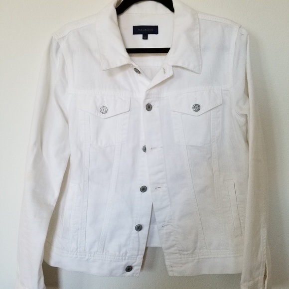 talbots white denim jacket